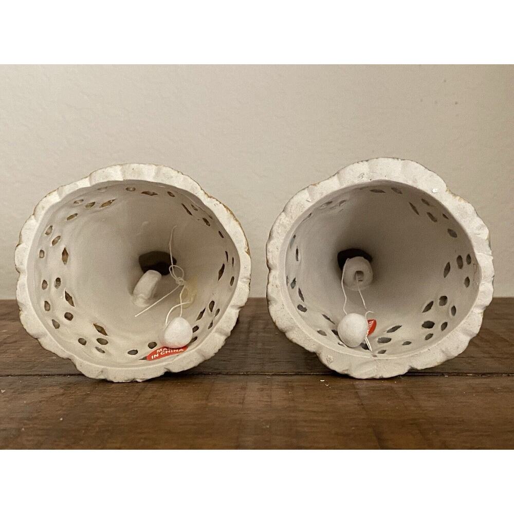 VINTAGE  1950's CERAMIC HEAVENLY ANGEL BELLS - Set of‎ 2 - 5 1/2" Tall - Picture 10 of 13